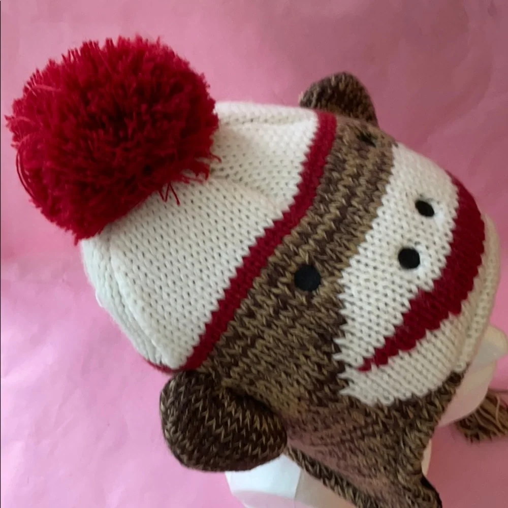Vintage multicolored knitted hat with lining